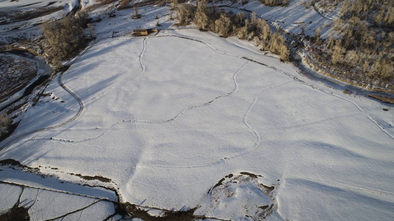 2018 Snow Drawing at sunset