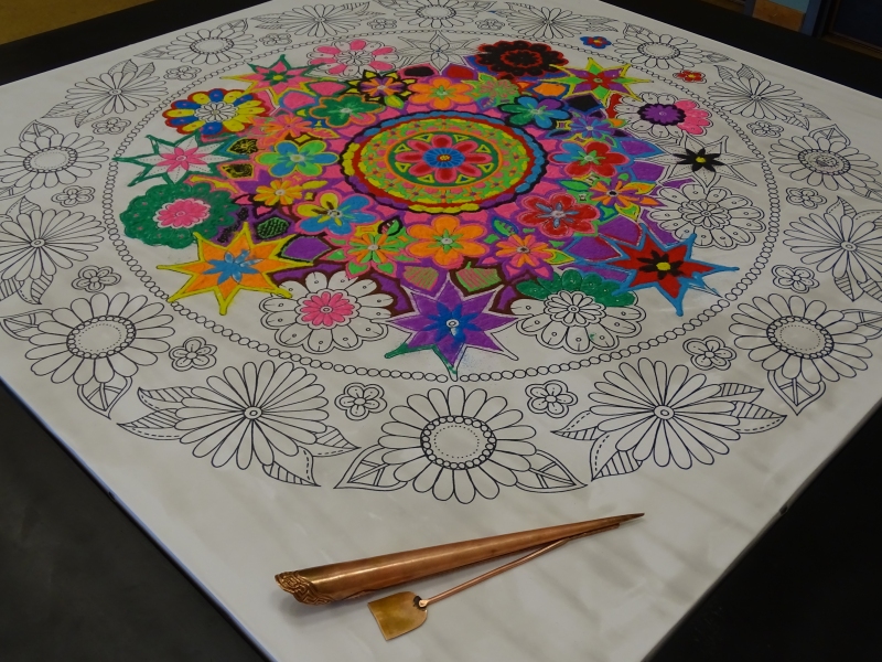 Mandala 2015 Community Sand Painting Day 1