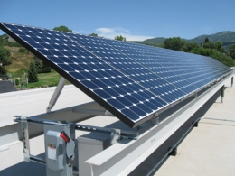 Solar array on the roof of library