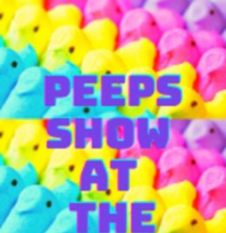 Peeps Show at the Library with candy